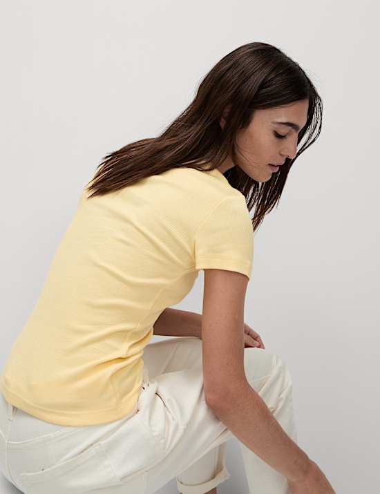 Cotton Rich Ribbed Slim Fit T-Shirt