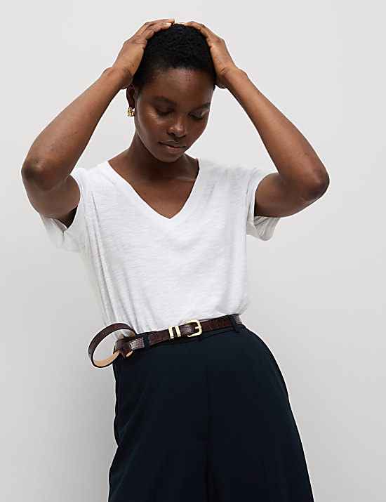 Pure Cotton V-Neck T-Shirt