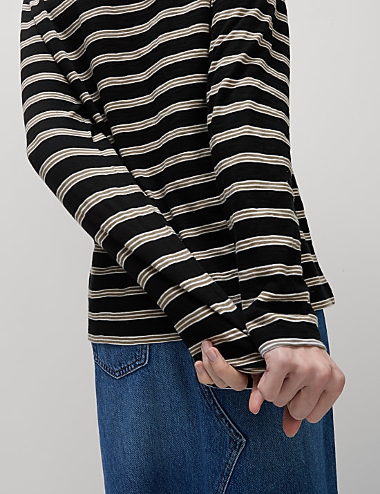 Pure Cotton Striped Regular Fit Top