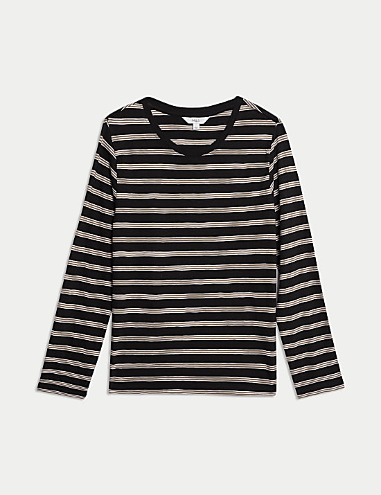 Pure Cotton Striped Regular Fit Top