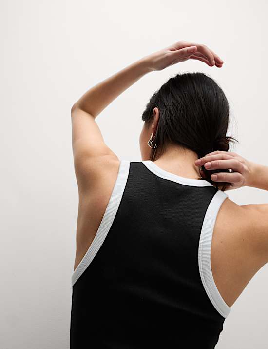 Maillot de corps dos nageur en coton texturé