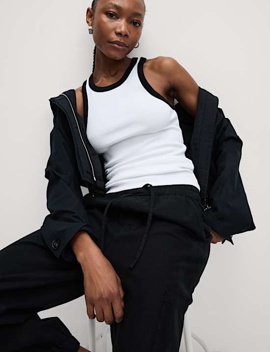 Cotton Rich Textured Racer Vest