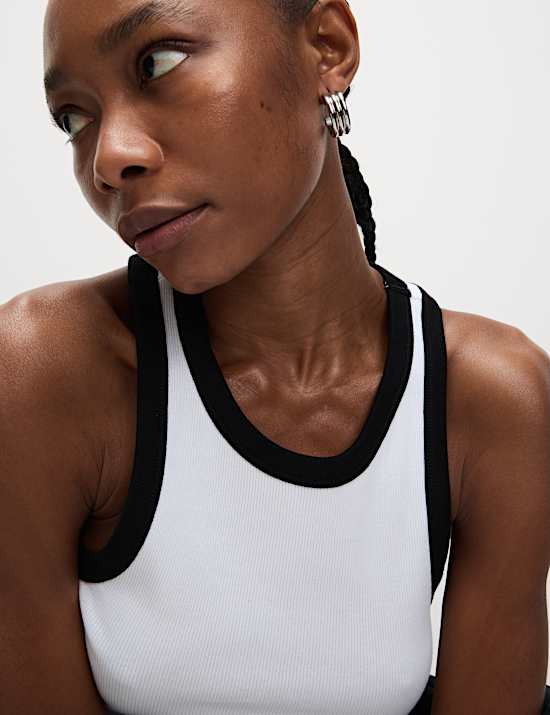 Cotton Rich Textured Racer Vest