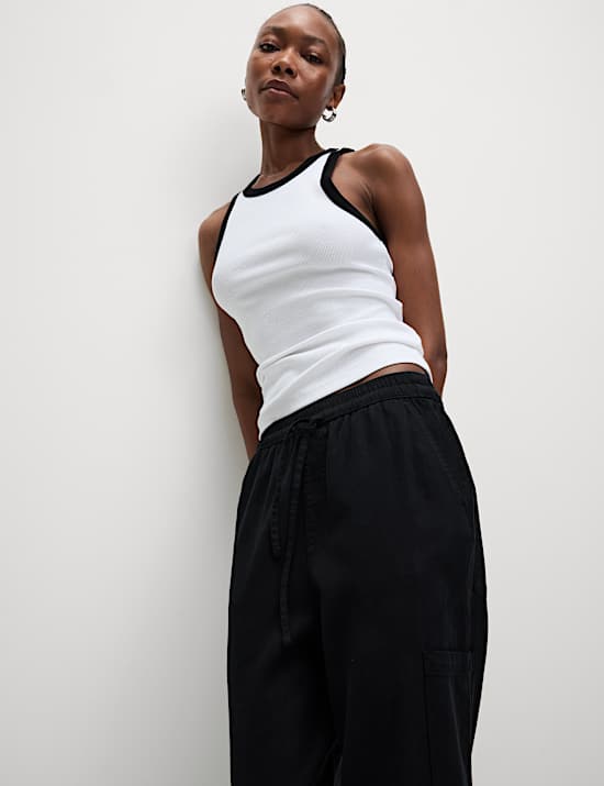 Cotton Rich Textured Racer Vest