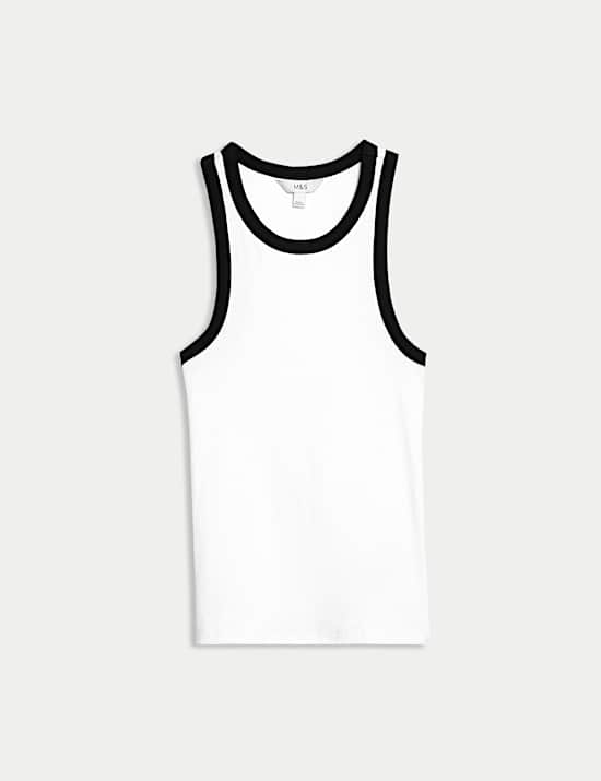 Cotton Rich Textured Racer Vest