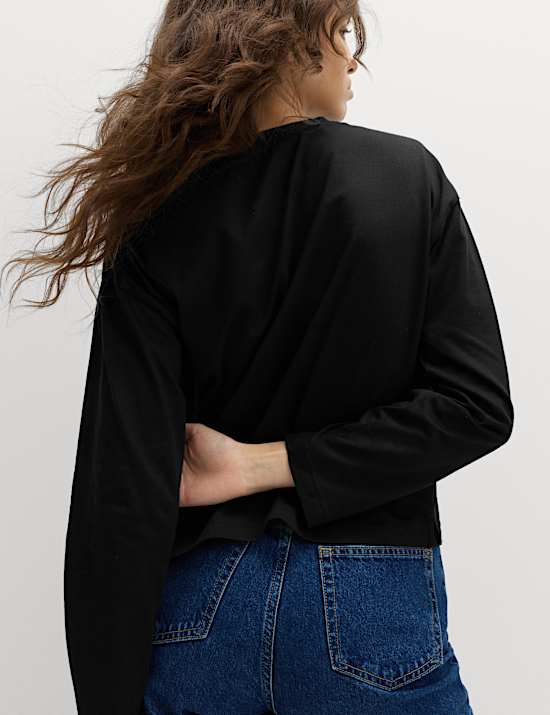 Top coupe boxy 100 % coton &agrave; rayures