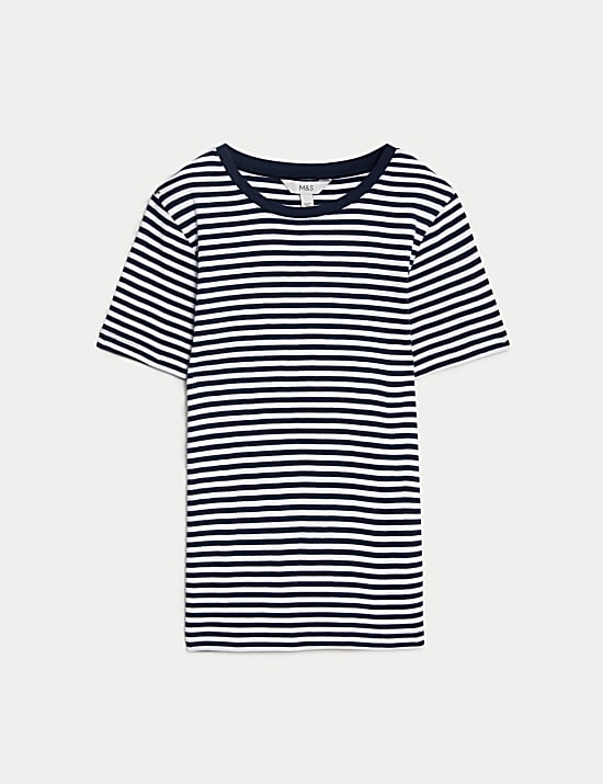 Pure Cotton Striped Slim Fit T-Shirt