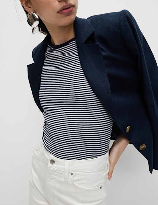 Cotton Rich Striped Ribbed T-Shirt