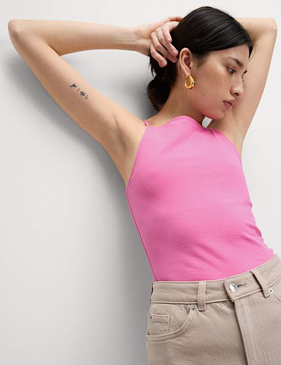 Cotton Rich Racer Neck Vest