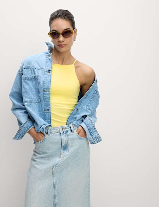 Cotton Rich Racer Neck Vest