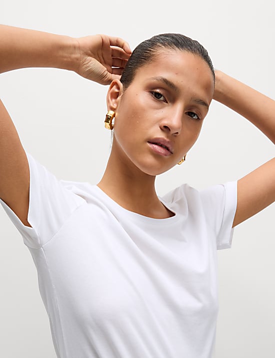 Set van 2 T-shirts van zuiver katoen, ronde hals en normale pasvorm