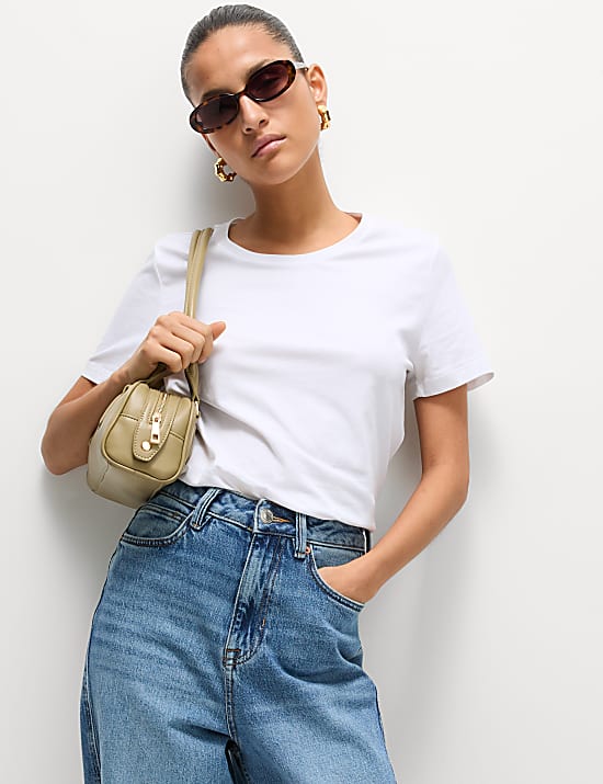 Set van 2 T-shirts van zuiver katoen, ronde hals en normale pasvorm