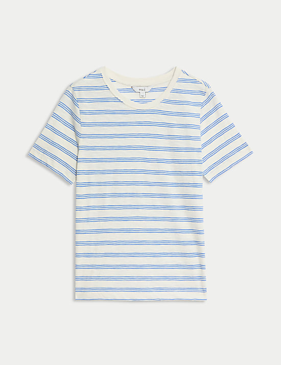 Pruhovan&eacute; tričko z čist&eacute; bavlny, norm&aacute;ln&iacute; střih