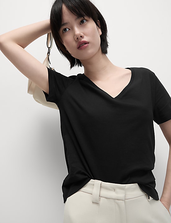 Pure Cotton V-Neck T-Shirt