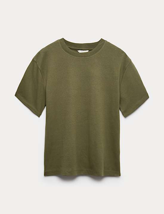 Pure Cotton Crew Neck Oversized T-Shirt