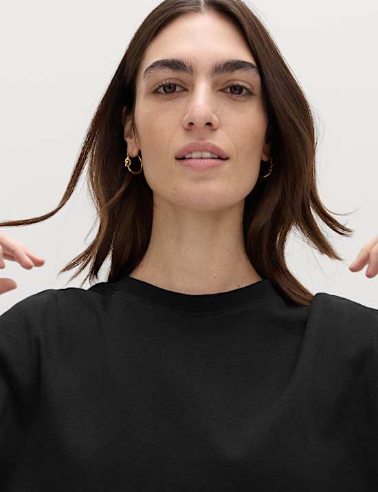 Extragro&szlig;es T-Shirt aus reiner Baumwolle mit Rundhalsausschnitt