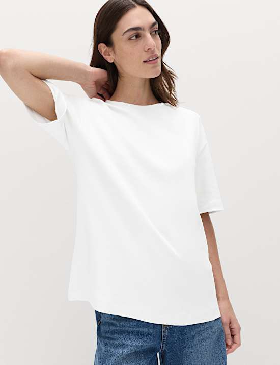 Pure Cotton Crew Neck Oversized T-Shirt