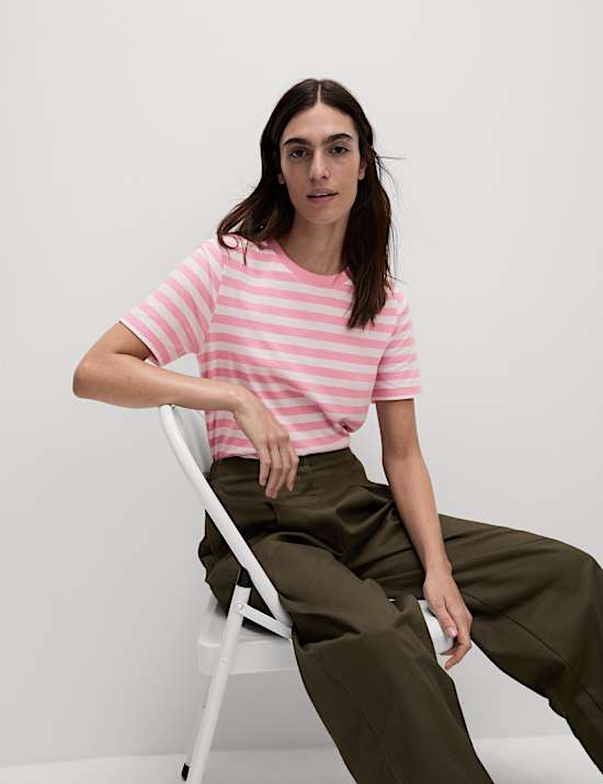 Pure Cotton Striped Everyday Fit T-Shirt