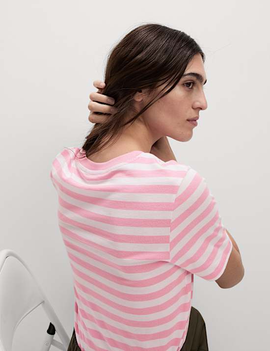 Pure Cotton Striped Everyday Fit T-Shirt
