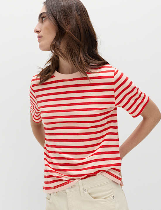 Pure Cotton Striped Everyday Fit T-Shirt
