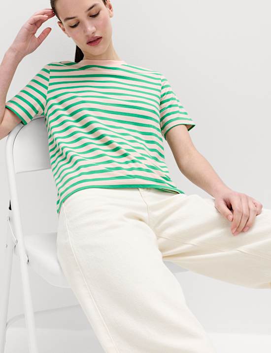 Pure Cotton Striped Everyday Fit T-Shirt