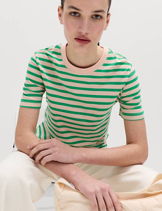 Pure Cotton Striped Everyday Fit T-Shirt