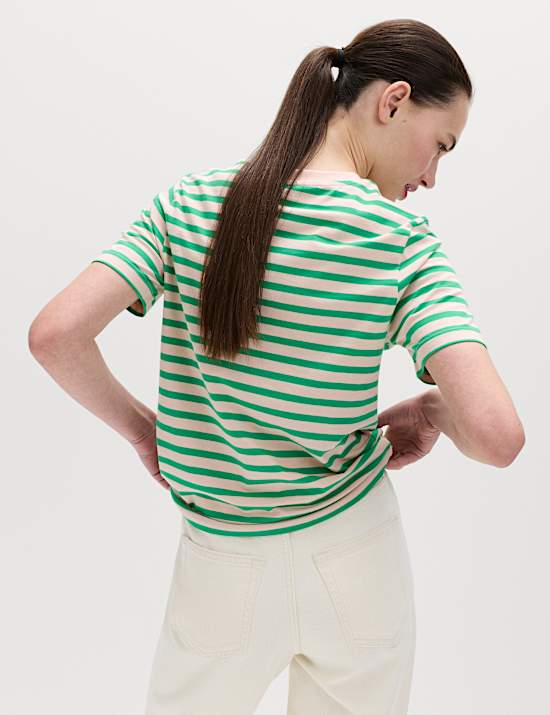 Pure Cotton Striped Everyday Fit T-Shirt