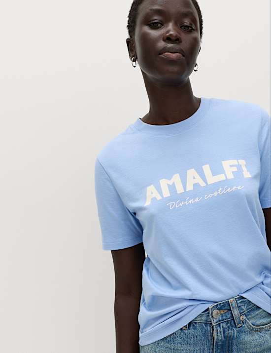 Puur katoenen T-shirt met grafisch motief