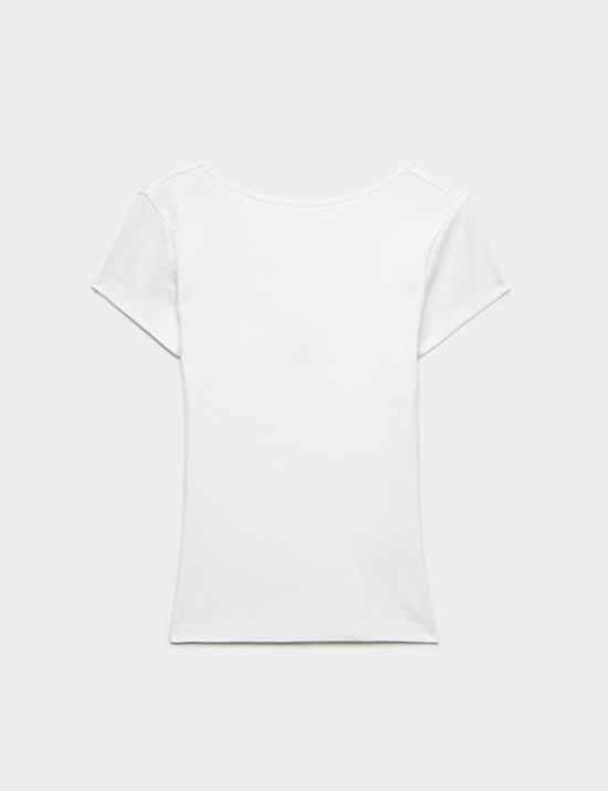 T-shirt 100 % coton &agrave; manches courtes et motif ballet au dos