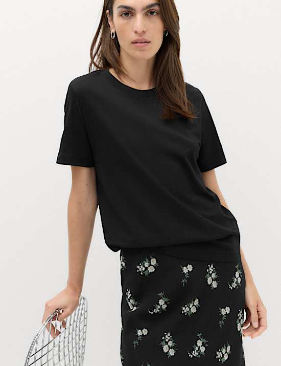 Zuiver katoenen Everyday-T-shirt met ronde hals