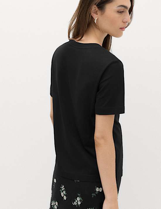 Zuiver katoenen Everyday-T-shirt met ronde hals