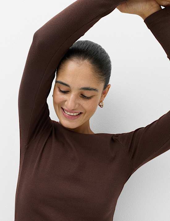 Cotton Rich Ribbed Regular Fit Top