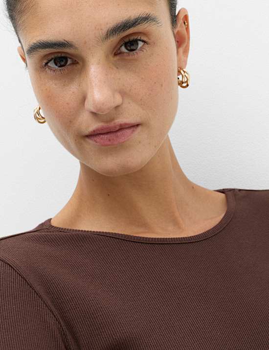 Cotton Rich Ribbed Regular Fit Top