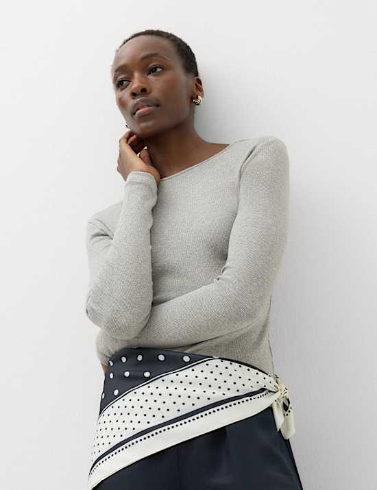 Cotton Rich Ribbed Regular Fit Top