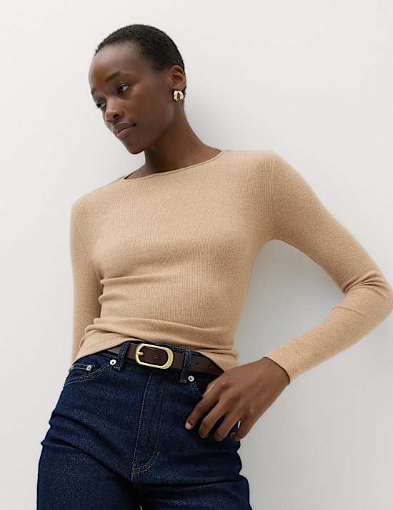 Cotton Rich Ribbed Regular Fit Top
