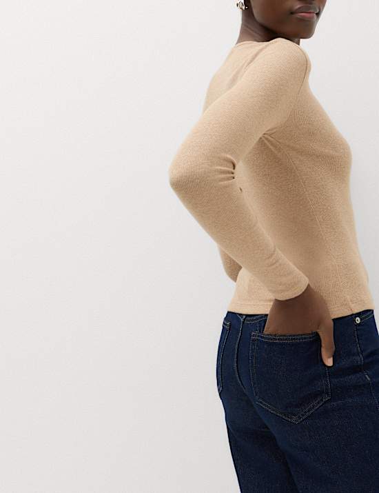 Cotton Rich Ribbed Regular Fit Top