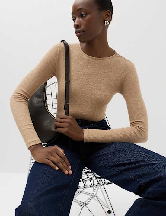 Cotton Rich Ribbed Regular Fit Top