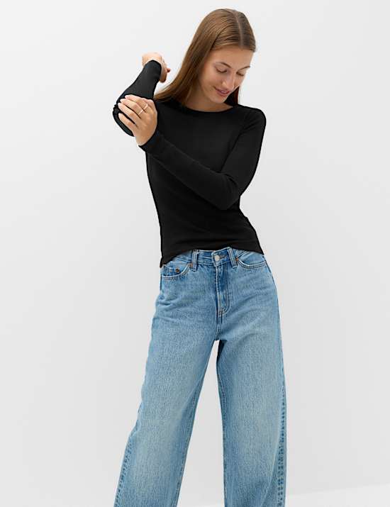 Cotton Rich Ribbed Regular Fit Top