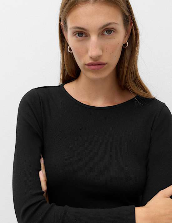 Cotton Rich Ribbed Regular Fit Top