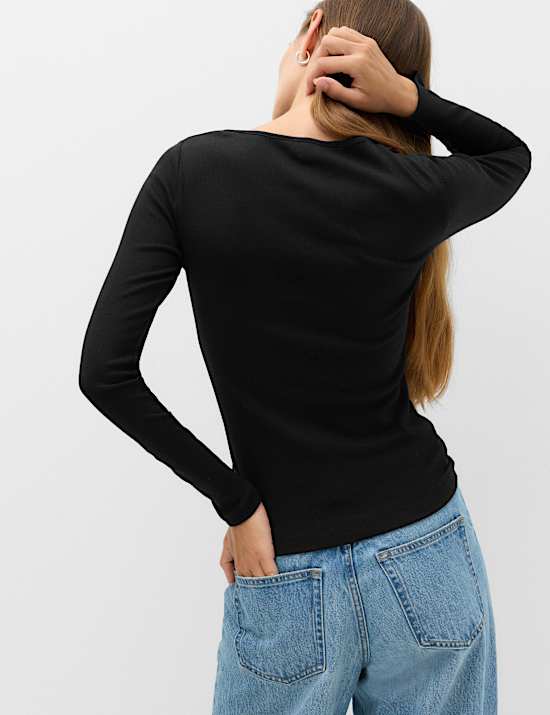 Cotton Rich Ribbed Regular Fit Top