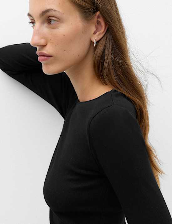 Cotton Rich Ribbed Regular Fit Top