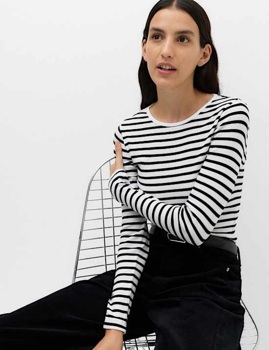 Cotton Rich Ribbed Regular Fit Top