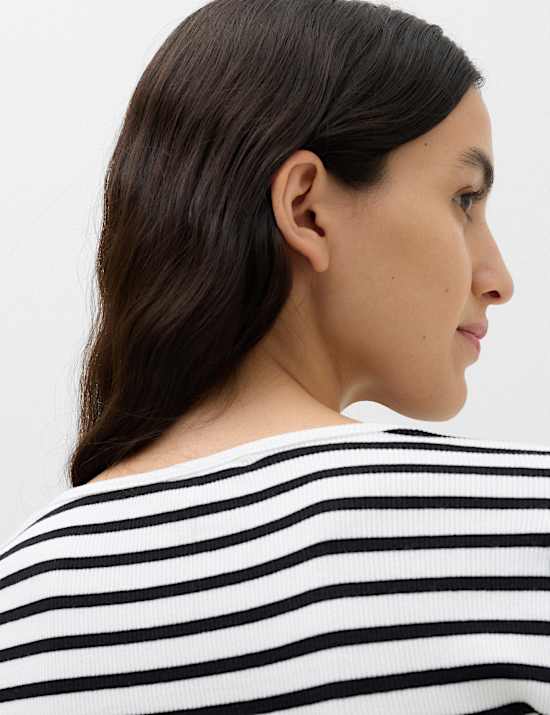 Cotton Rich Ribbed Regular Fit Top
