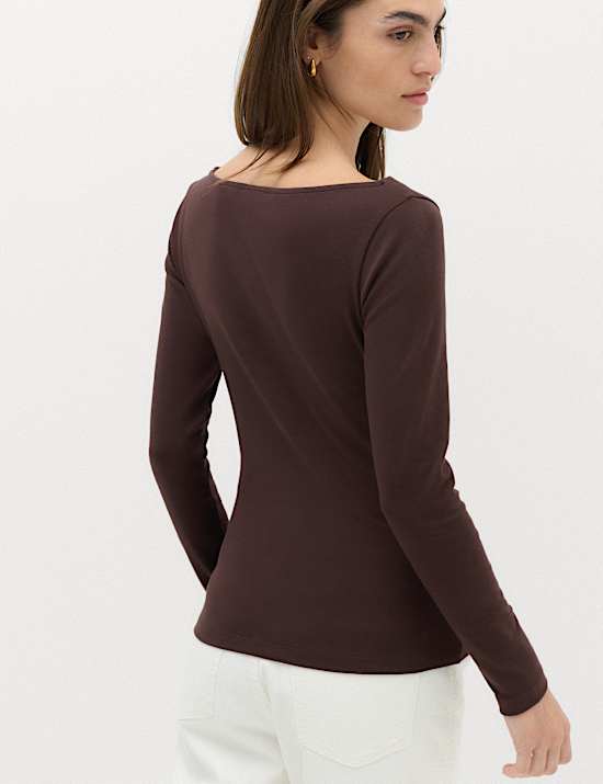 Cotton Rich Premium Slash Neck Top