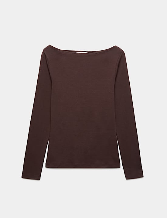 Cotton Rich Premium Slash Neck Top