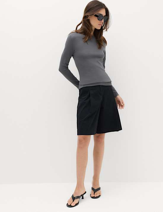 Katoenrijke premium top met boothals