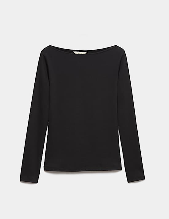 Cotton Rich Premium Slash Neck Top