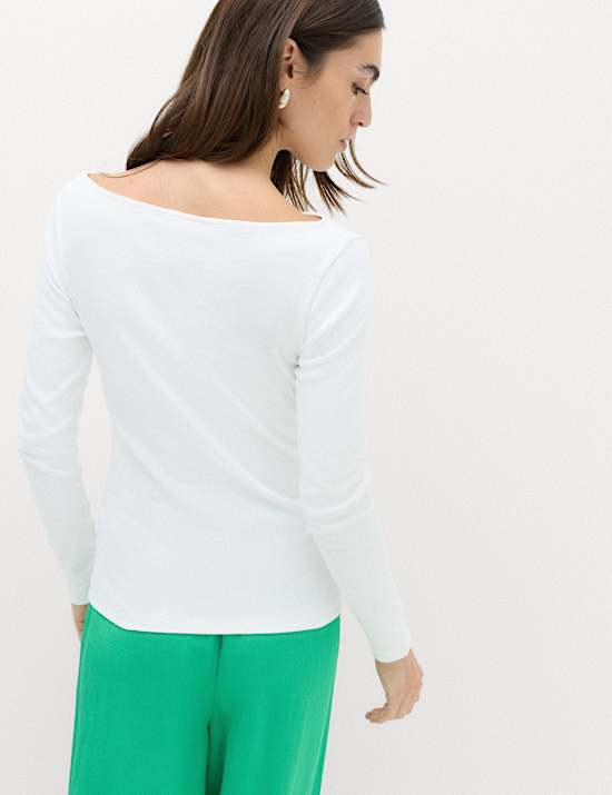 Cotton Rich Premium Slash Neck Top
