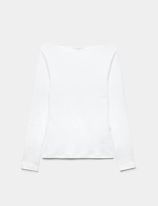 Cotton Rich Premium Slash Neck Top