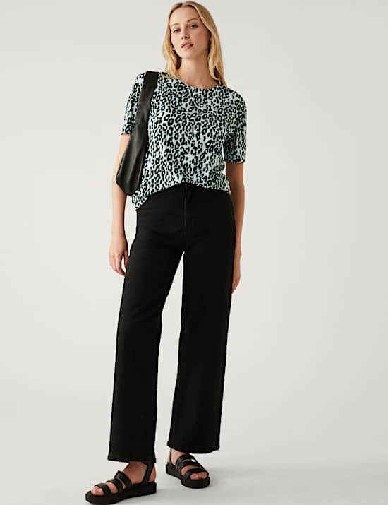 Printed Crew Neck Relaxed T-Shirt